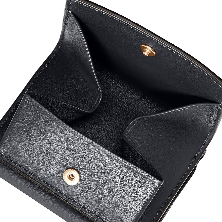 新品 コーチ 三つ折り財布 COACH コーチ 三つ折り財布 シンプル レザー ミニ財布 ネイビー